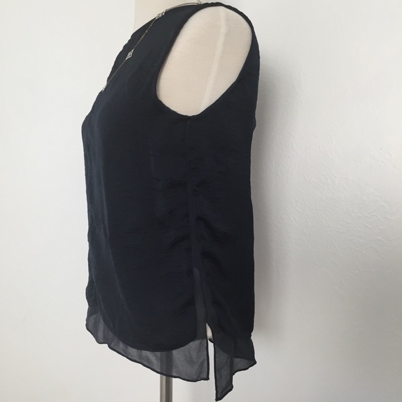 Vince Silk Mixed Media Overlay Tank - Picture 5 of 8